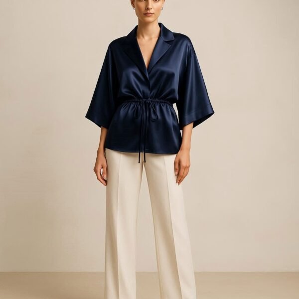 SATIN SHIRT WITH BELT