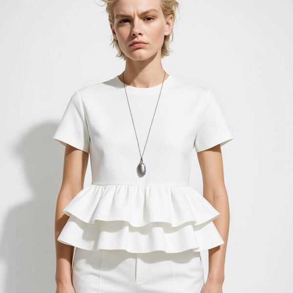 DOUBLE-LAYERED PEPLUM SHIRT