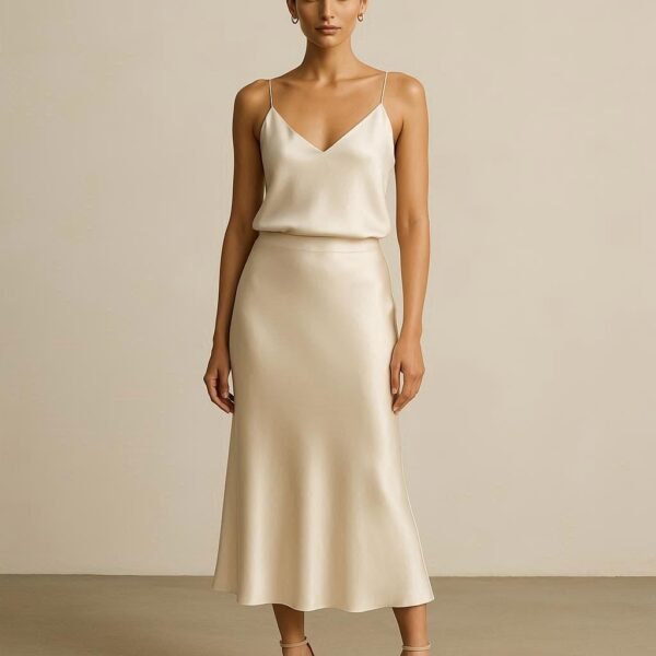 SATIN MIDI SKIRT