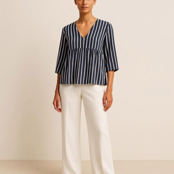 STRIPED LINEN BLEND SHIRT